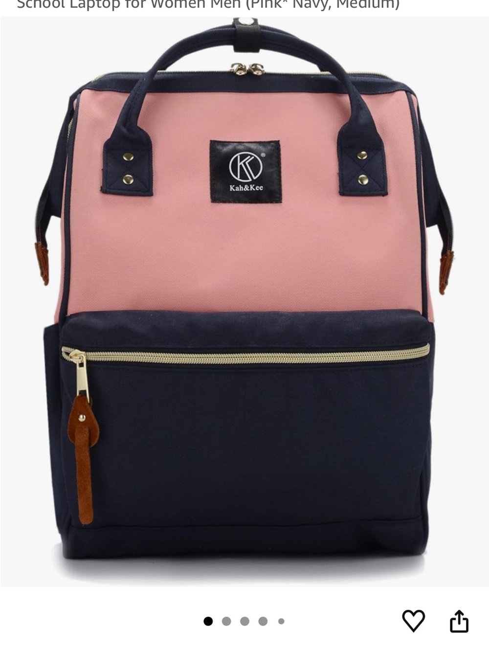 Two-Tone Pink and Navy Backpack Tote for Women